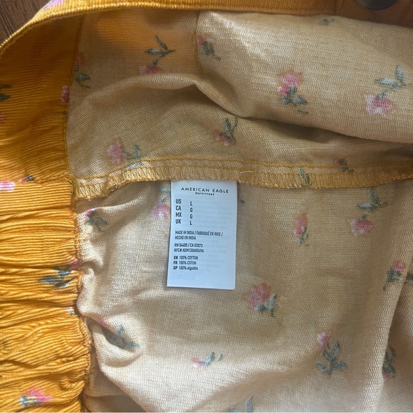American Eagle Outfitters Yellow Floral Mini Skirt Size:L - Picture 5 of 6